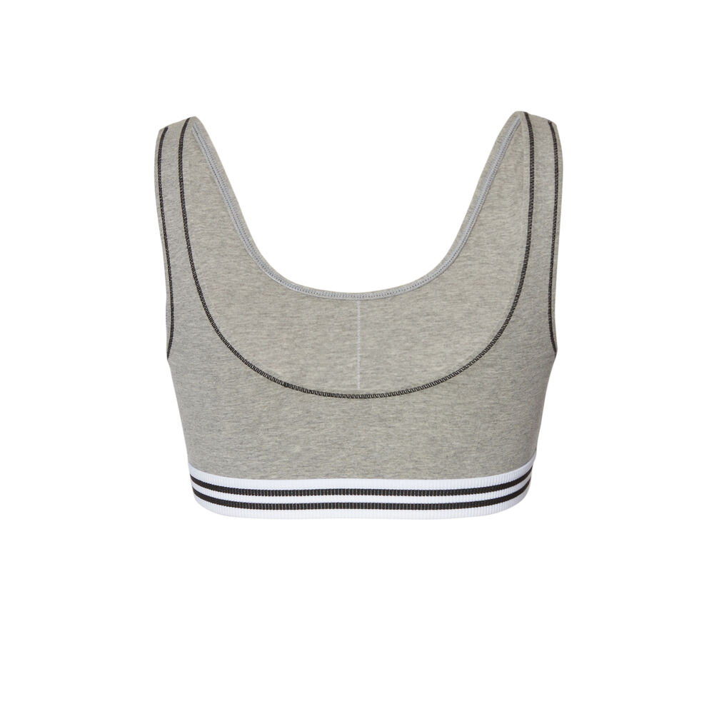 Brassière sans armature en coton - gris gris.