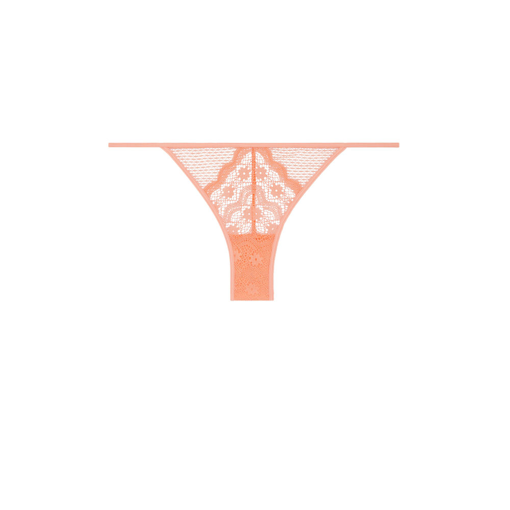 Tanga en dentelle - rose poudré rose poudré.