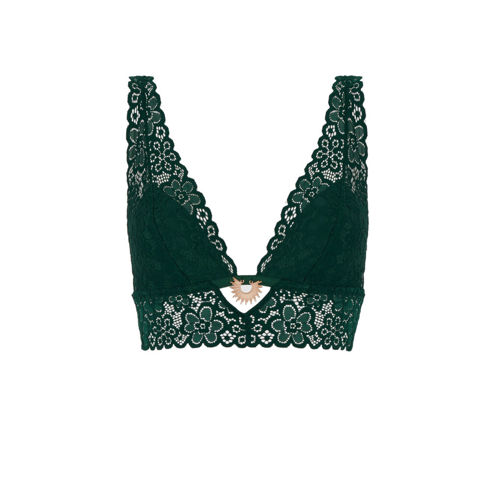 Soutien-gorge triangle dentelle - vert vert.