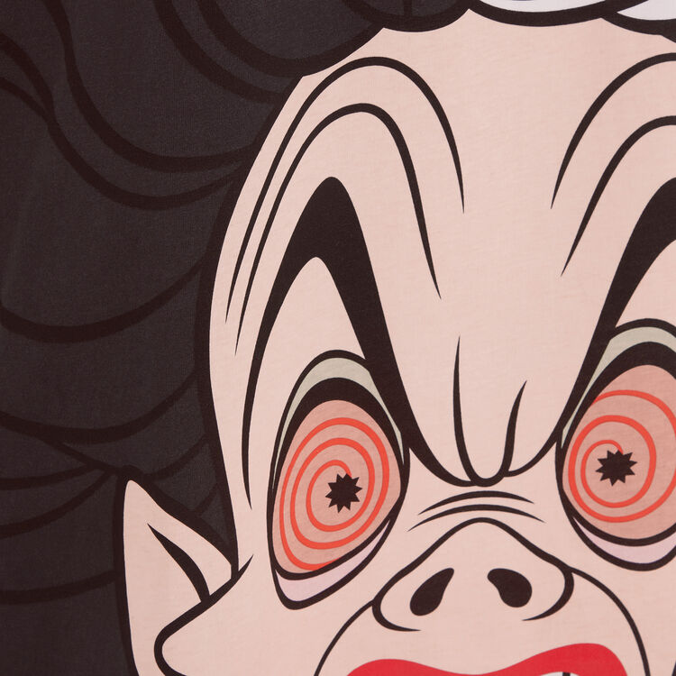 Ensemble tunique + masque print cruella cruellaiz blanc.