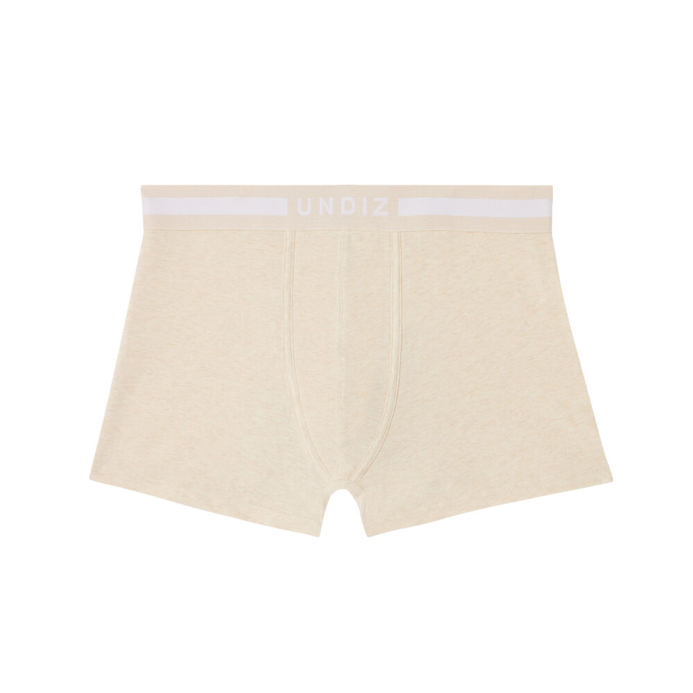 Boxer uni en coton - écru ecru.