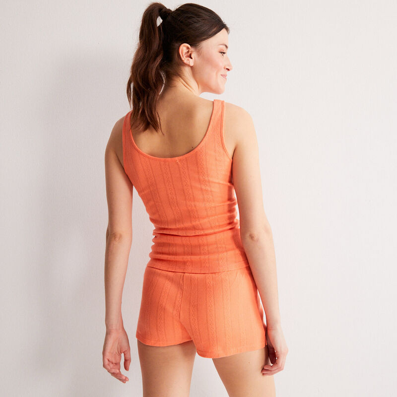 débardeur uni maille pointelle - orange débardeur uni maille pointelle - orange;