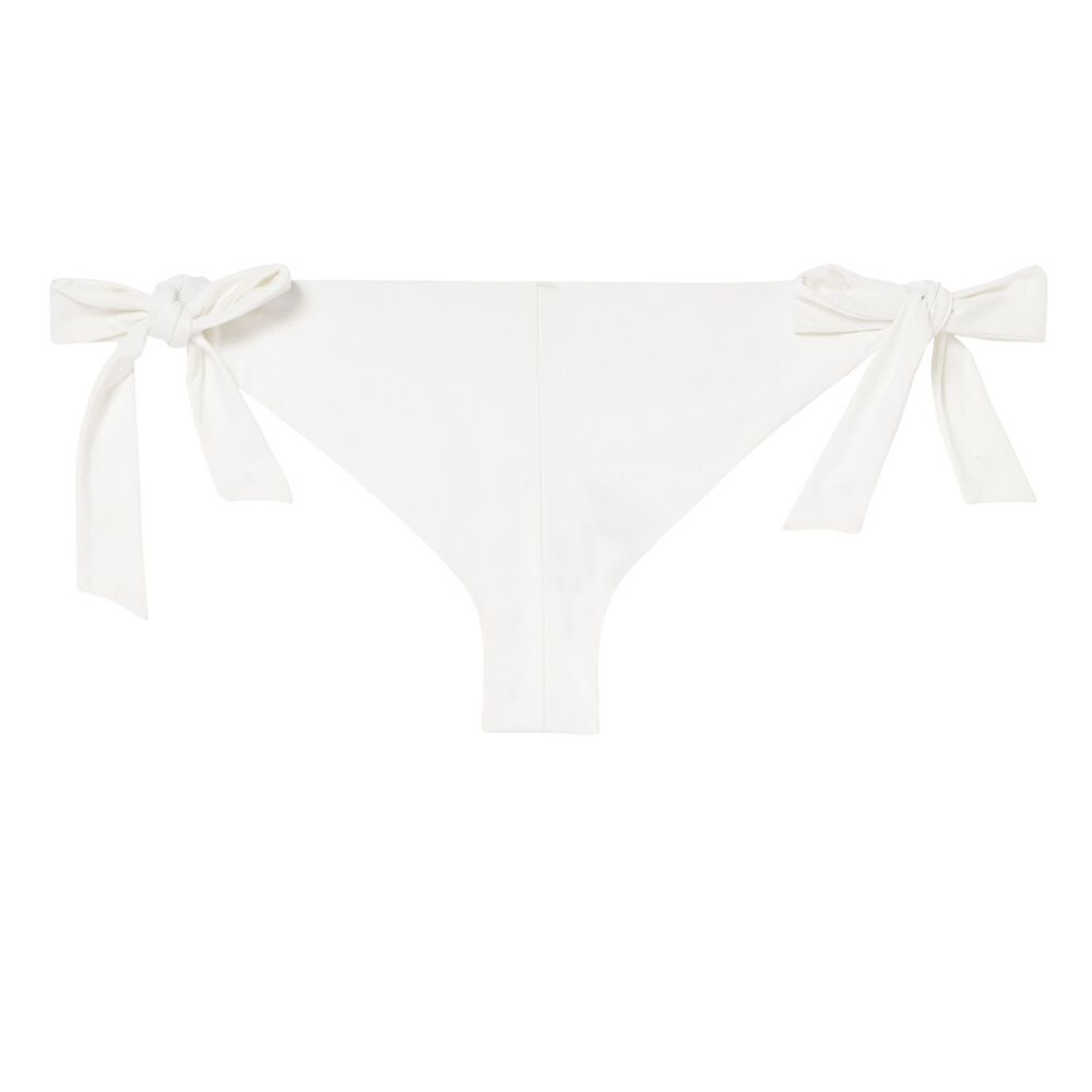 Bas de maillot tanga à détails nœuds - écru ecu.