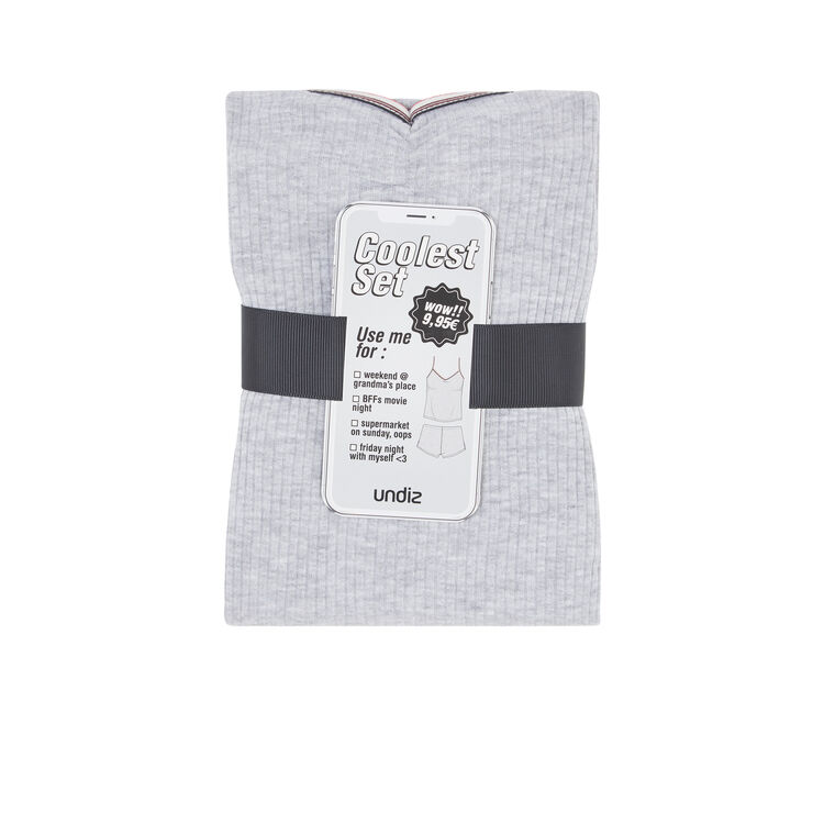 Set pyjama deux pièces en jersey raycooliz gris.