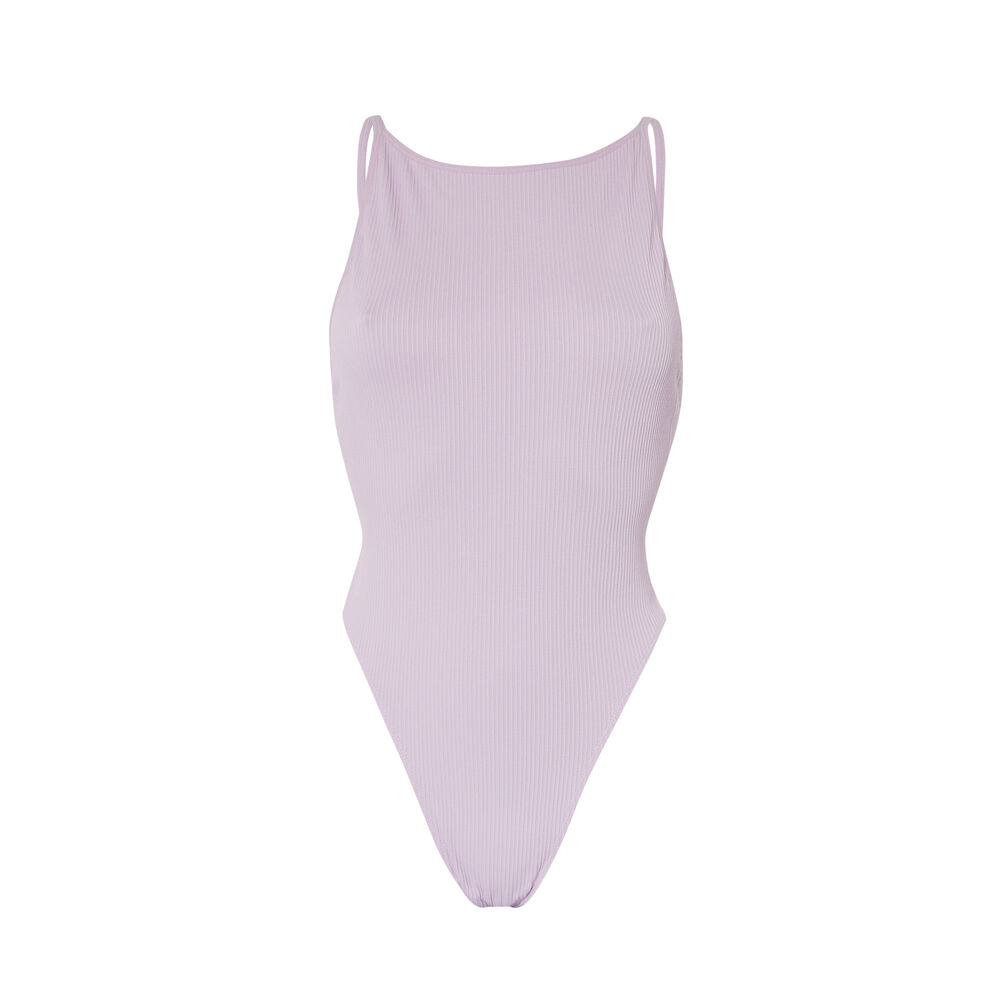 Body échancré taille haute dos nu - lilas violet.