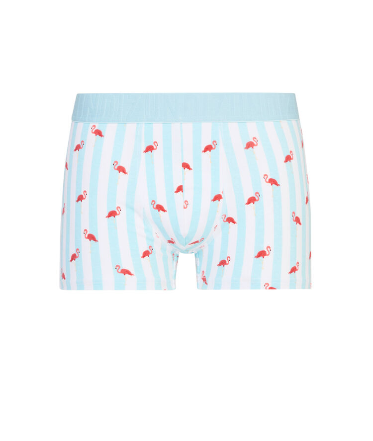 Boxer en coton imprimé flamants roses - bleu bleu.