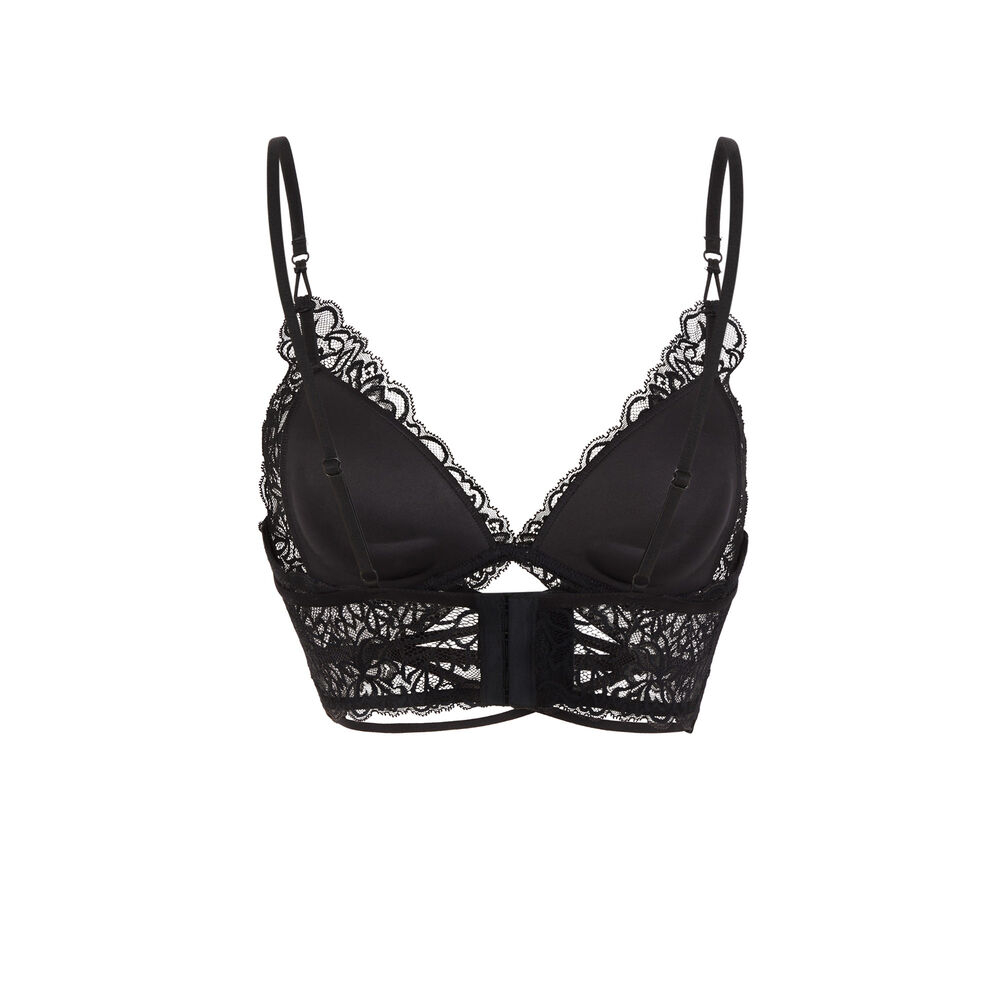 Soutien-gorge triangle push up dentelle - noir noir.