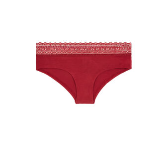 Shorty en coton uni waistiz bordeaux.