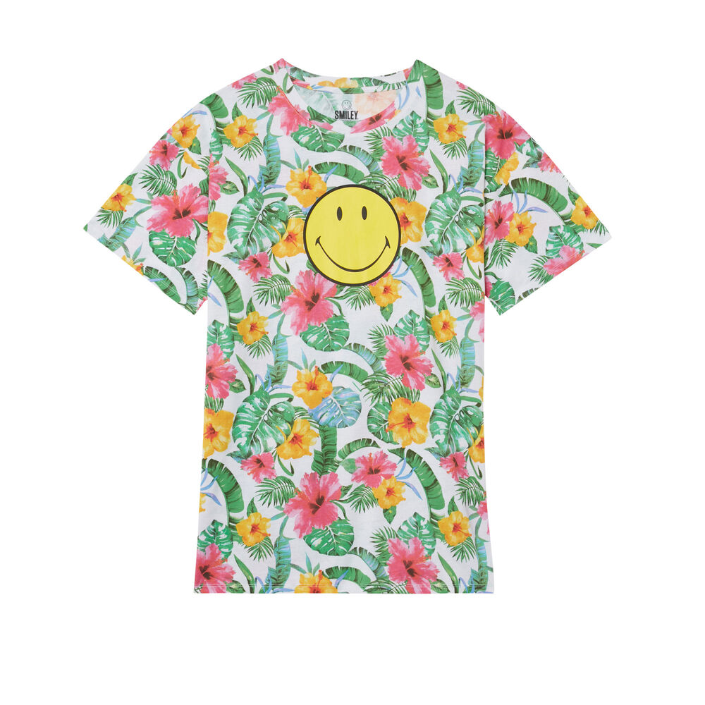 Tunique smiley® à fleurs - blanc blanc.
