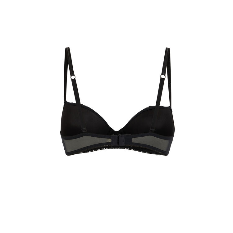 Soutien-gorge push-up tulle uni truegirliz noir.