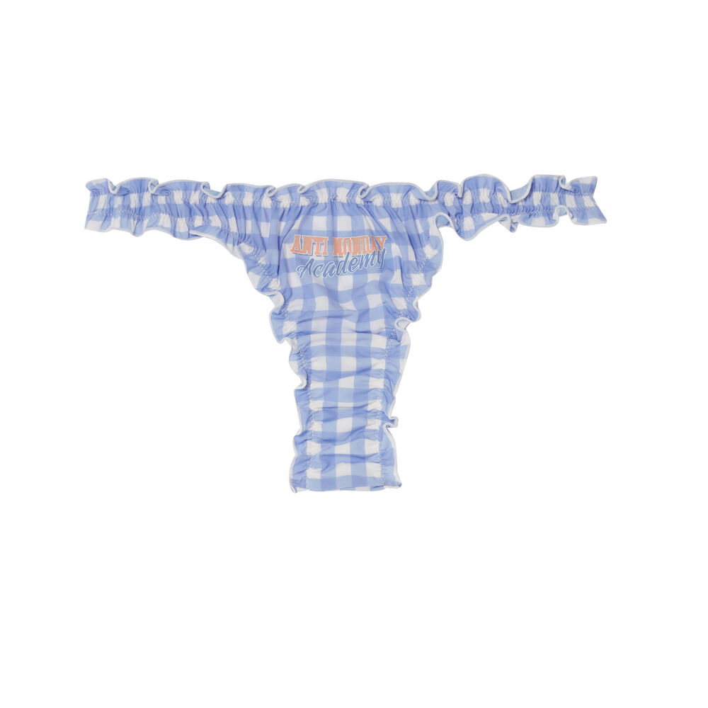 Tanga vichy à imprimé université - bleu bleu.