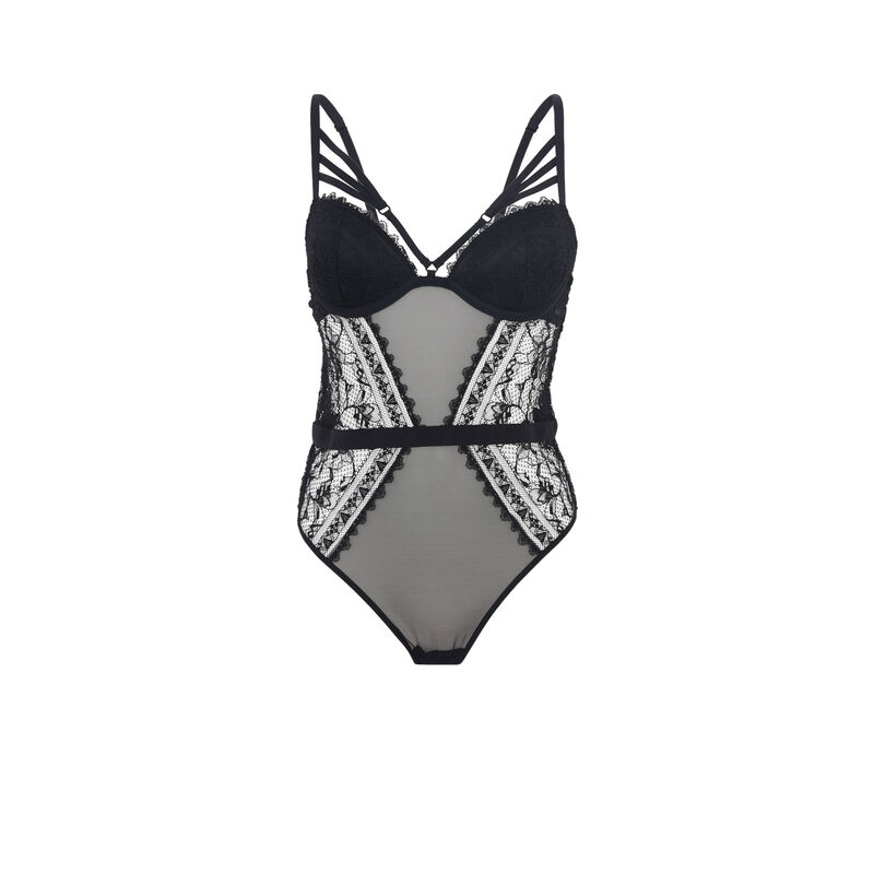 Body coqué en dentelle queenbiz noir.