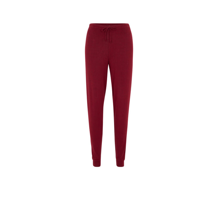 Pantalon en maille grattée quodiz bordeaux.