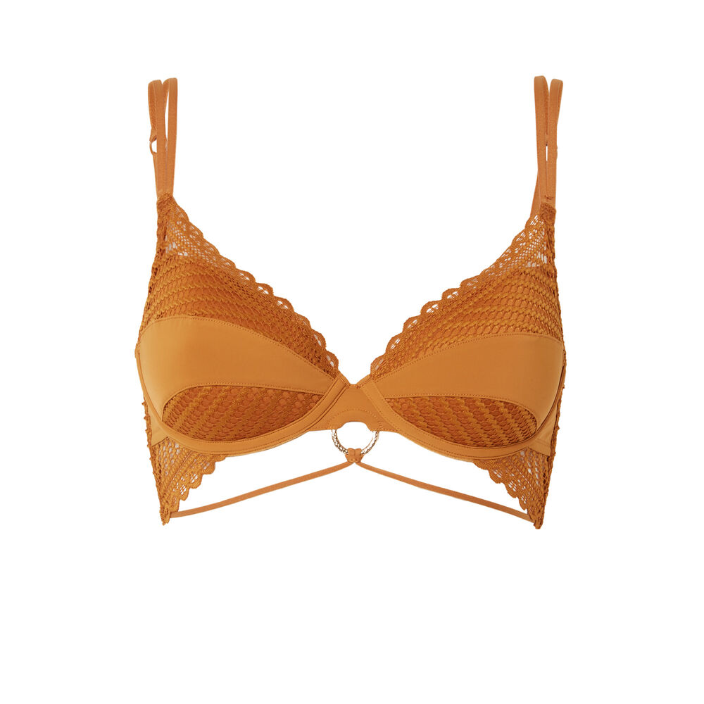 Soutien-gorge ampli aya x undiz détail anneau - caramel marron.