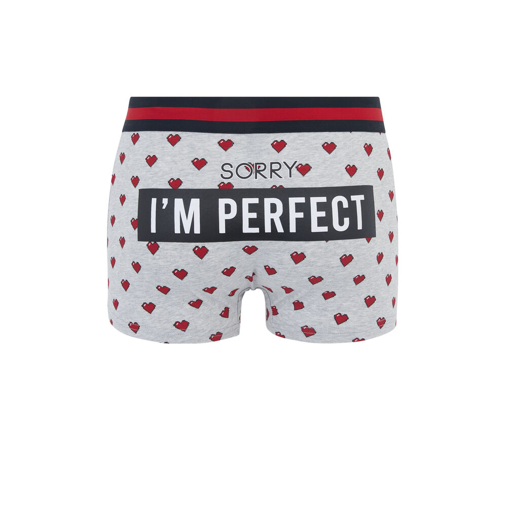 Boxer en coton print cœurs enggrandegueuliz gris.