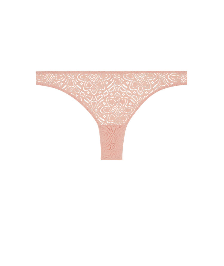 Tanga dentelle marceliz rose poudré.