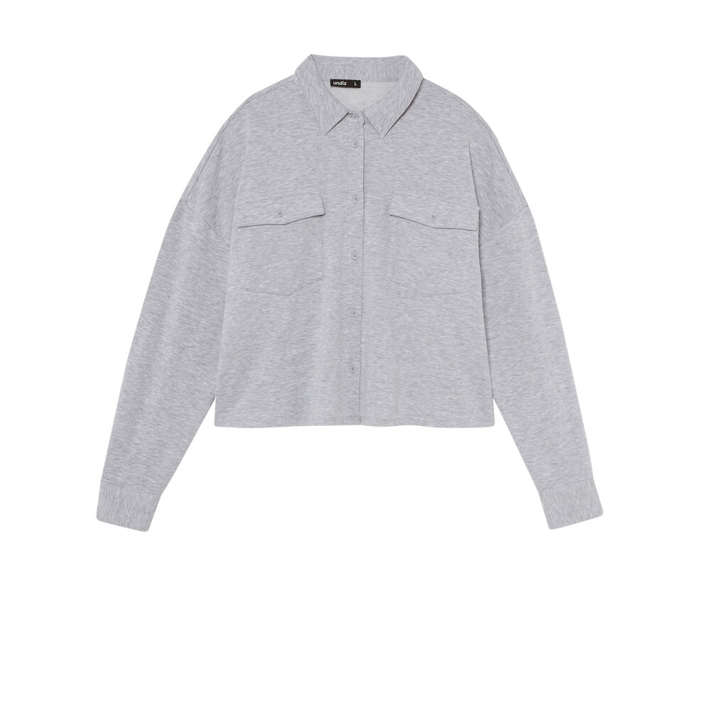 Chemise courte à poches - gris clair gris.