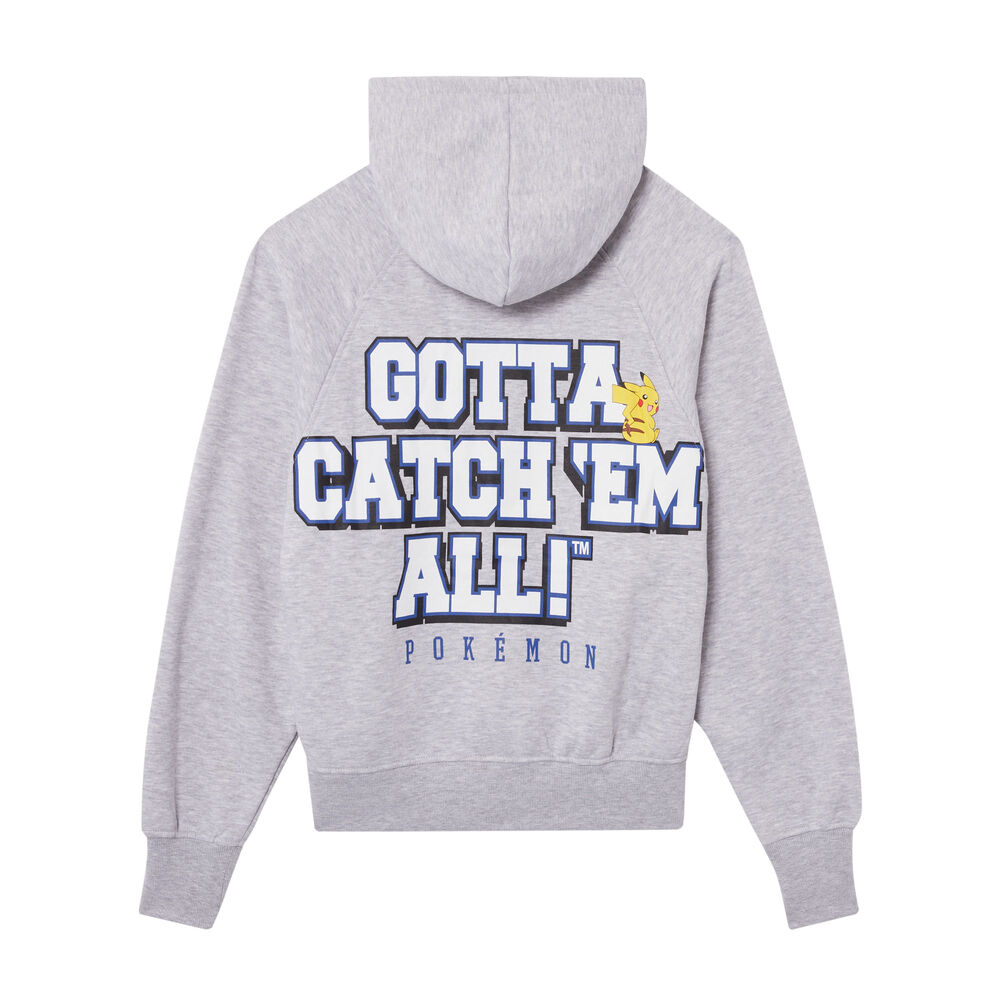 Sweat à capuche pokemon - gris grey.