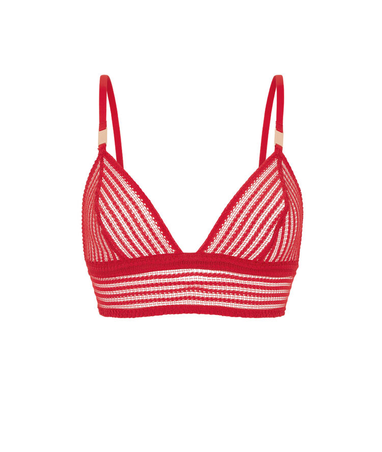 Soutien-gorge triangle sans armatures en dentelle cultiz rouge.