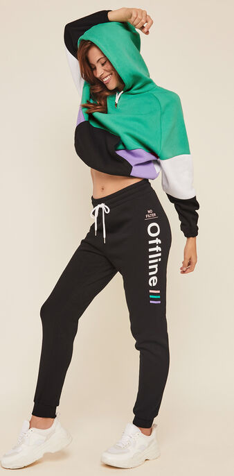 Pantalon jogging molleton offliniz noir.