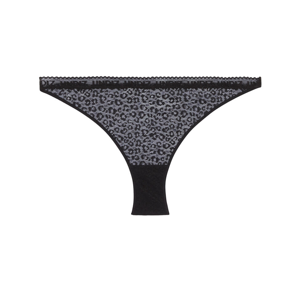 Culotte en dentelle à motifs - noir noir.