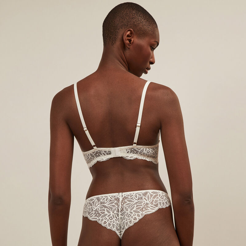 tanga en dentelle fleurie - blanc tanga en dentelle fleurie - blanc ;