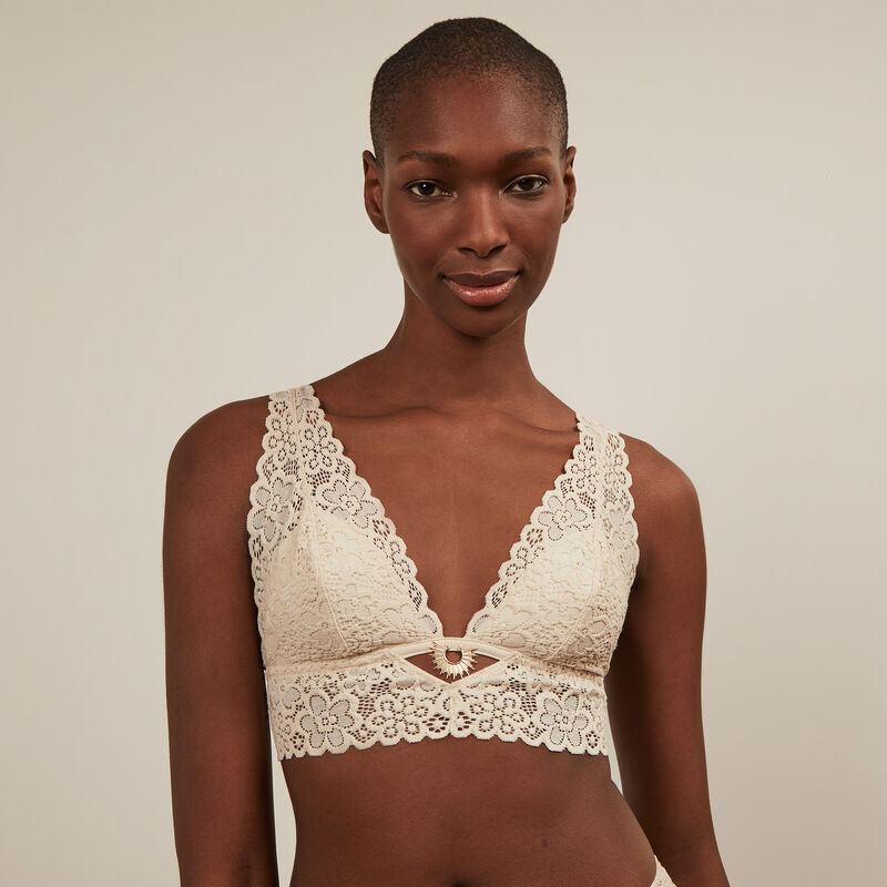 soutien-gorge triangle dentelle - ecru soutien-gorge triangle dentelle - ecru;