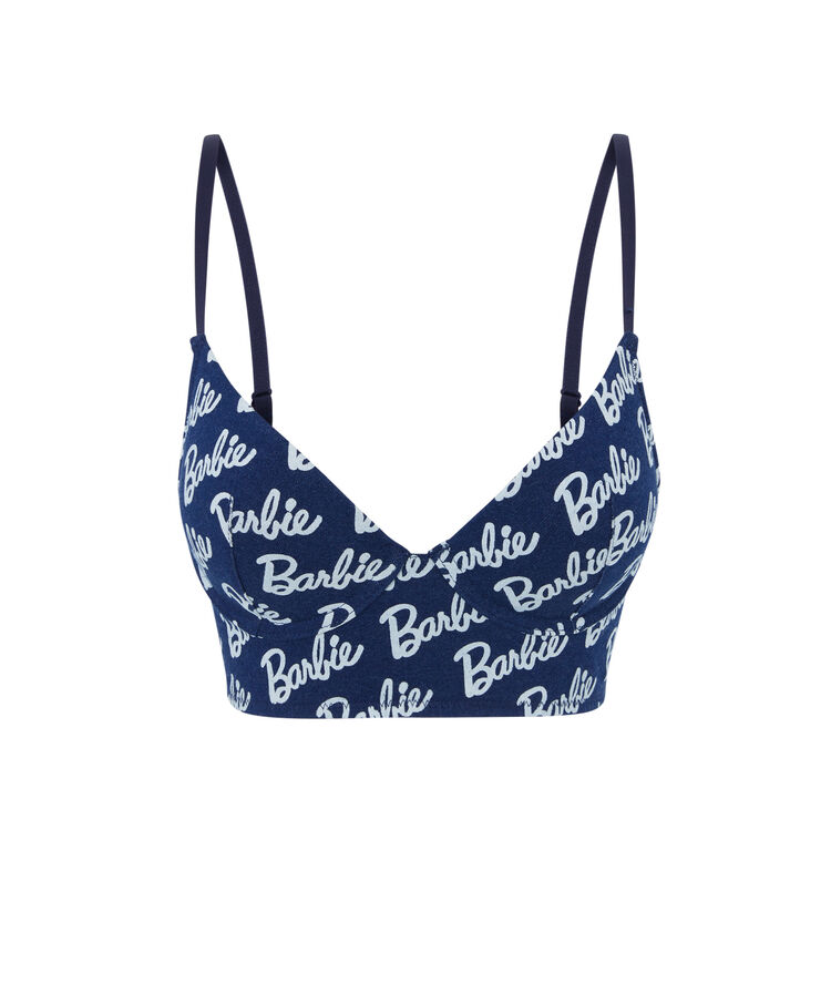Soutien-gorge ampli denim imprime logo barbie utiz denim.