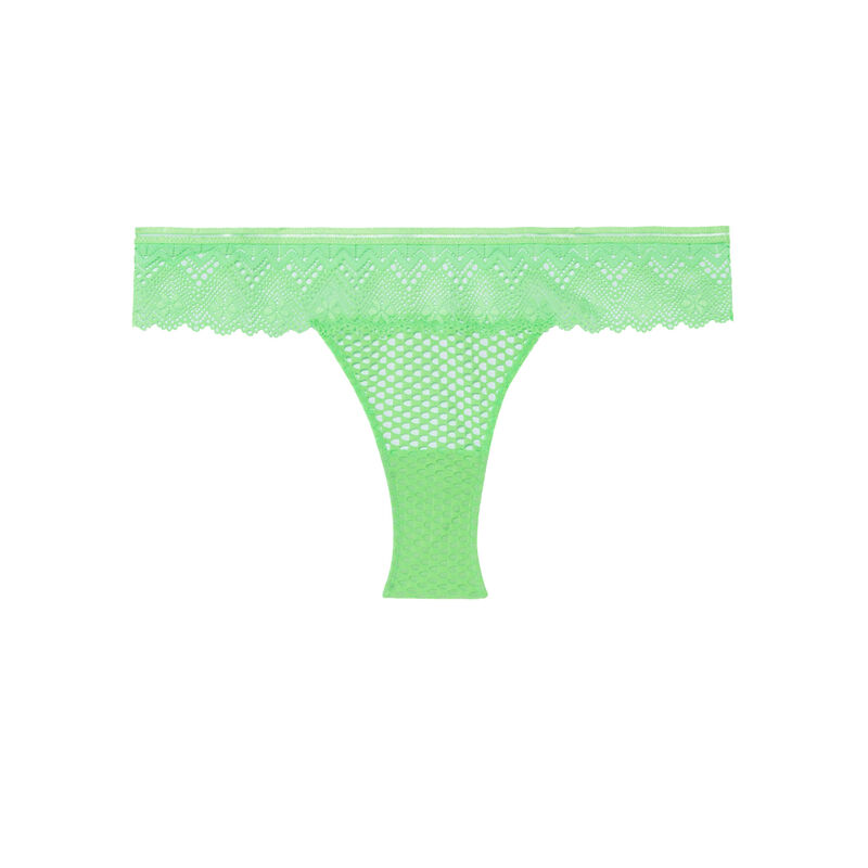 tanga en dentelle et résille - vert tanga en dentelle et résille - vert;
