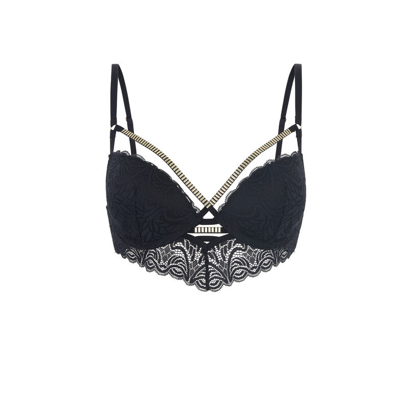Soutien-gorge push-up détails studs naraiz noir.