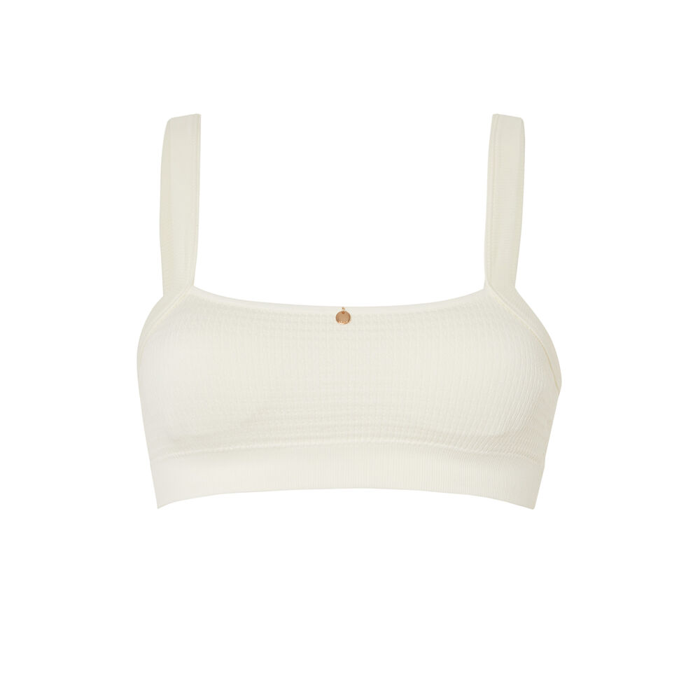 Brassière effet gauffré détail bijou - écru ecru.