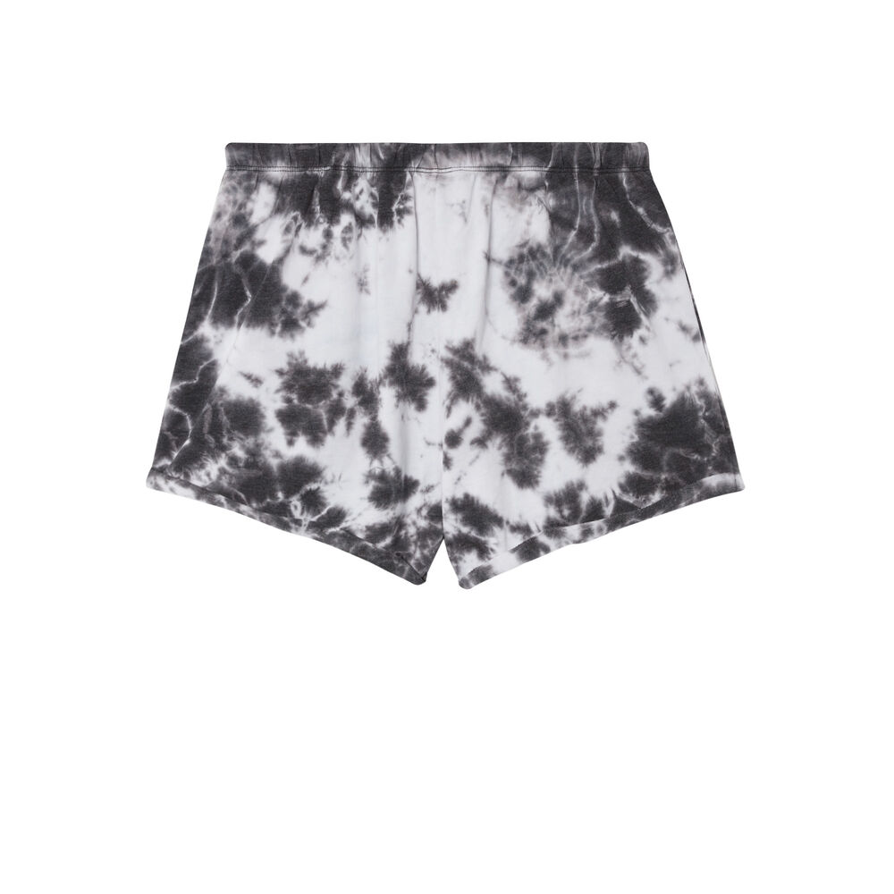 Short effet tie and dye à détail cordon - noir noir.
