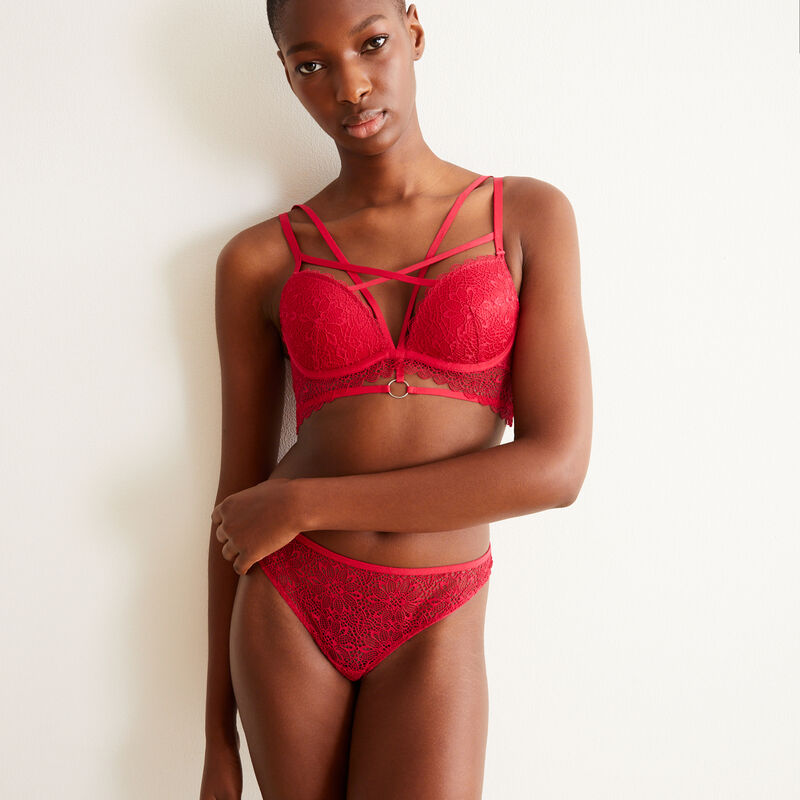 soutien-gorge push-up avec liens - rouge soutien-gorge push-up avec liens - rouge;