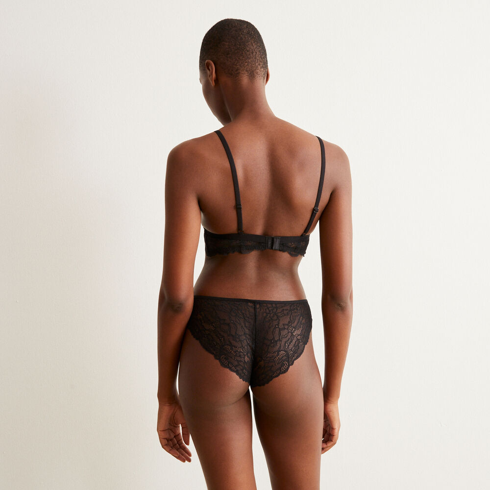 Soutien-gorge triangle bi-matières - vert vert.