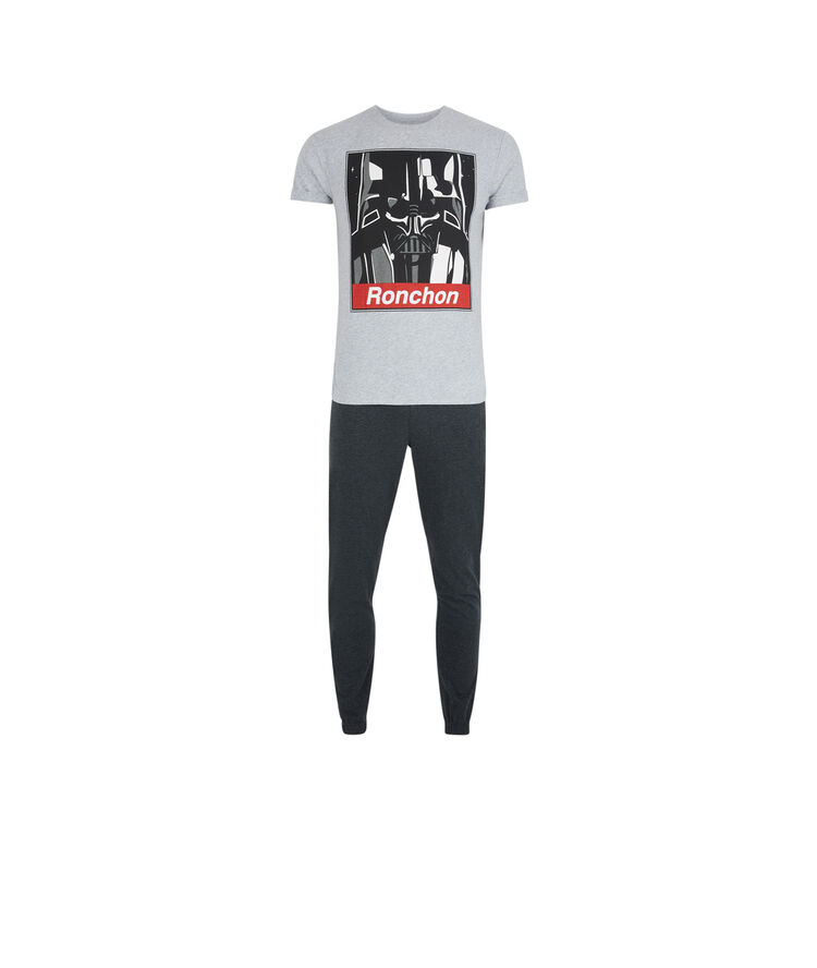 Set pyjama top + pantalon licence star wars darthobeiz gris.