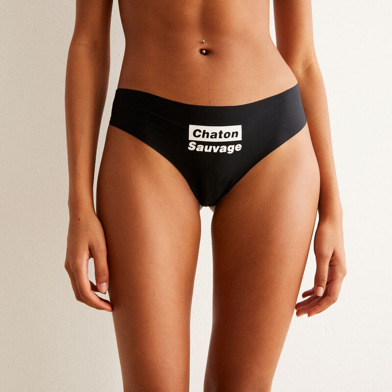 culotte à message chaton sauvage - noir culotte à message chaton sauvage - noir;