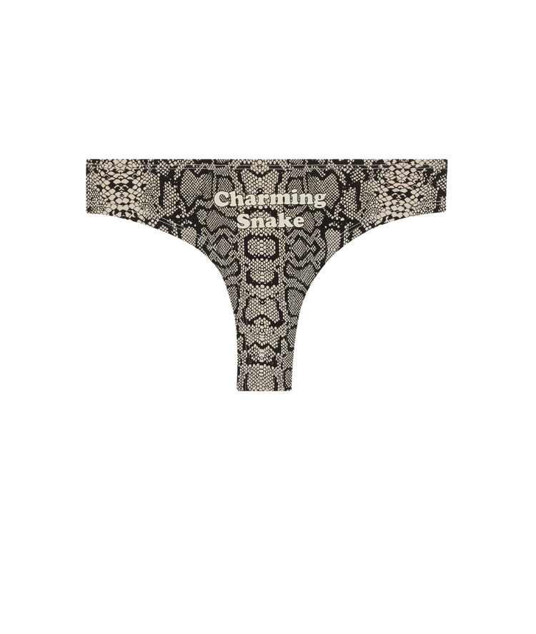 Tanga imprimé serpent - noir noir.