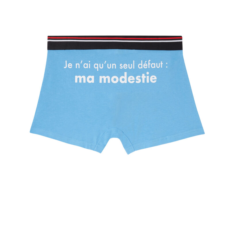 boxer à message modestie - bleu boxer à message modestie - bleu;