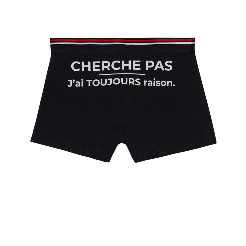boxer en coton à message - noir boxer en coton à message - noir;