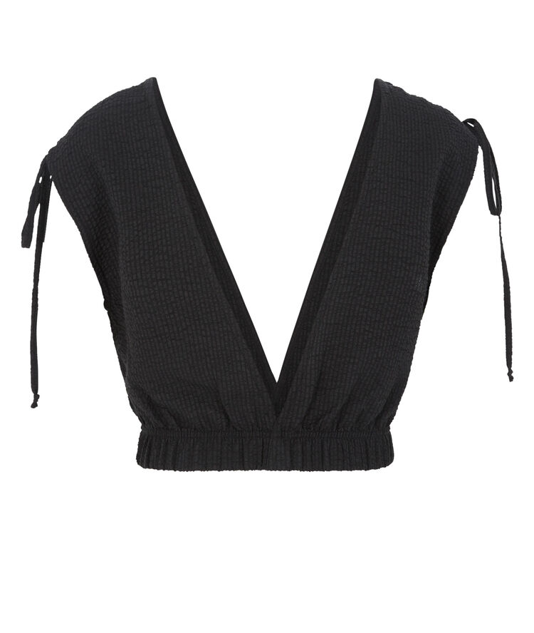 Top matière texturée sans manches - noir noir.