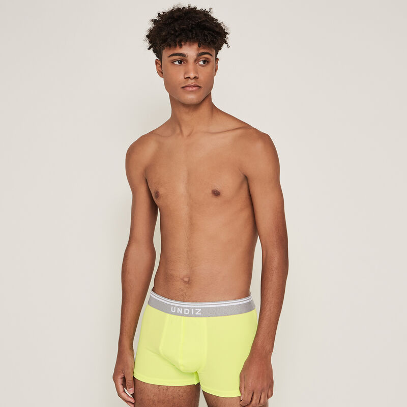 Boxer en micro uni - jaune fluo Boxer en micro uni - jaune fluo;