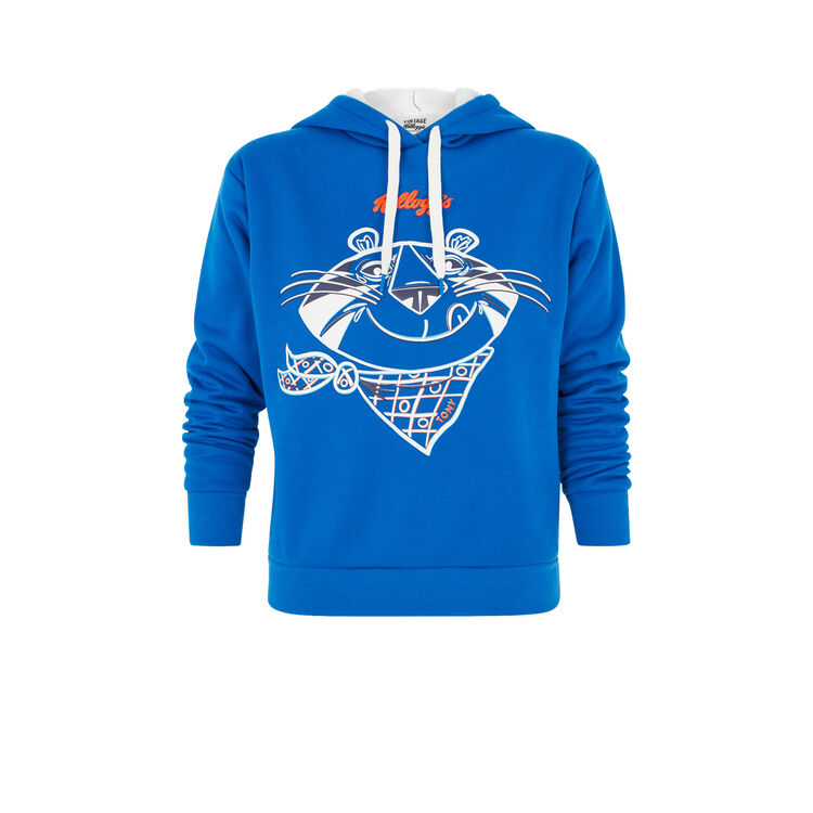 Sweat à capuches licence kellogg's tonyiz bleu roi.