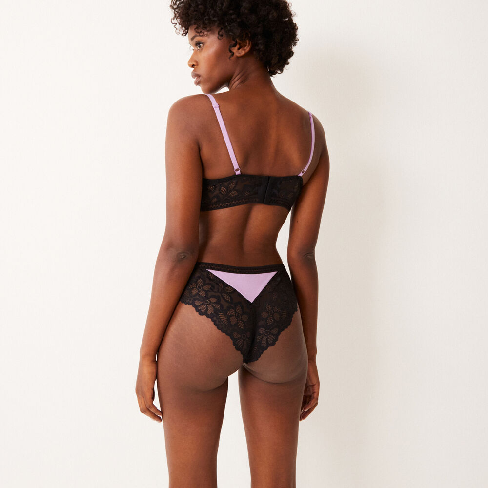 Culotte à détail dentelle - lila violet.