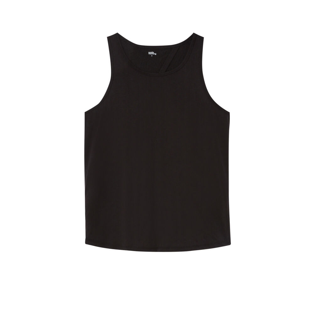 Top sport à détail dos ouvert - noir noir.