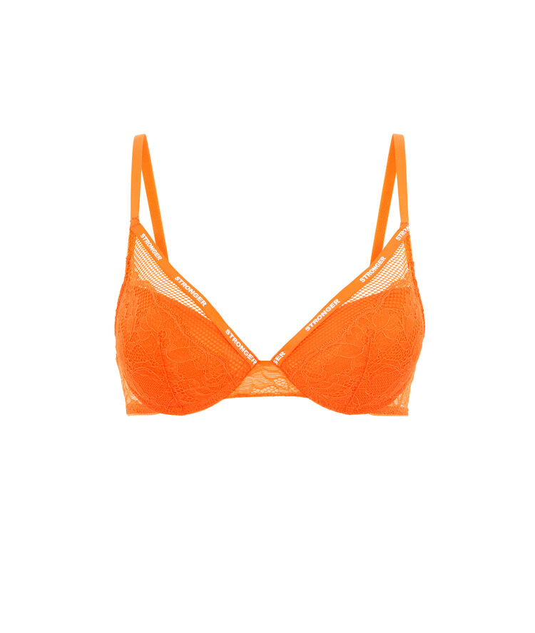 Soutien-gorge push-up en dentelle adesiz orange.