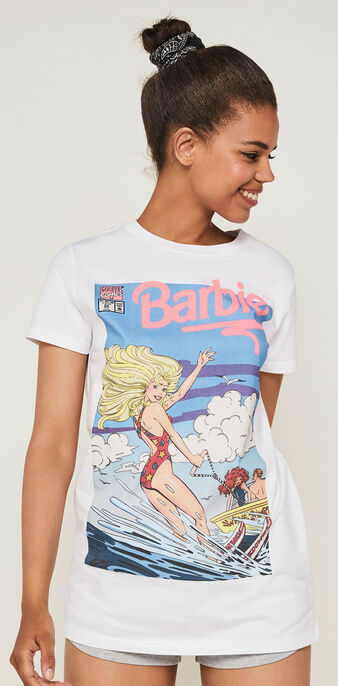 Top print barbie vinbarbiz blanc.
