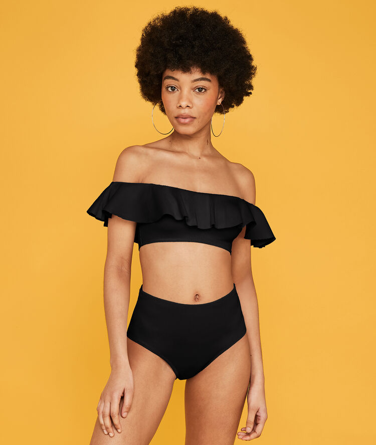 Haut épaules nues noir sabliz noir.