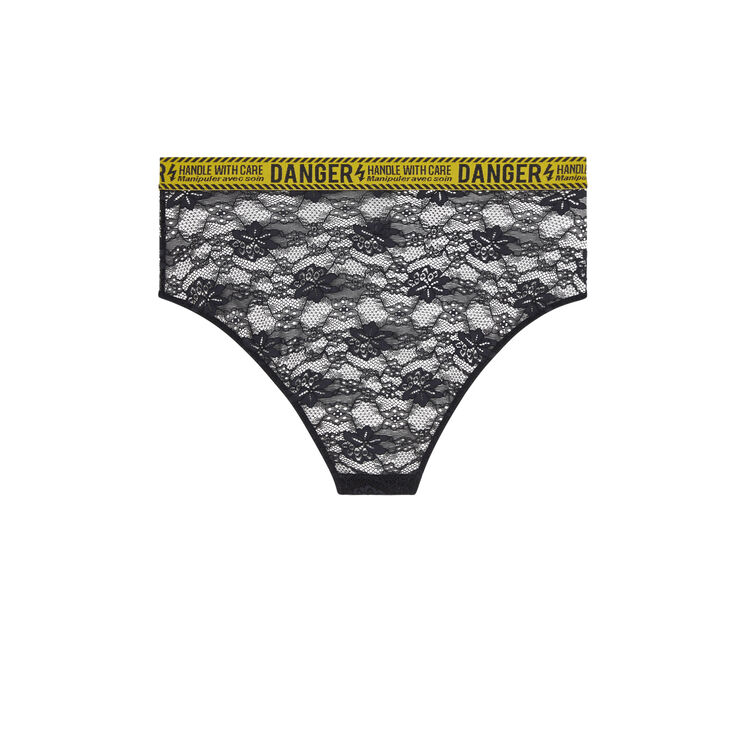 Culotte taille haute en dentelle détail élastique killbilliz noir.