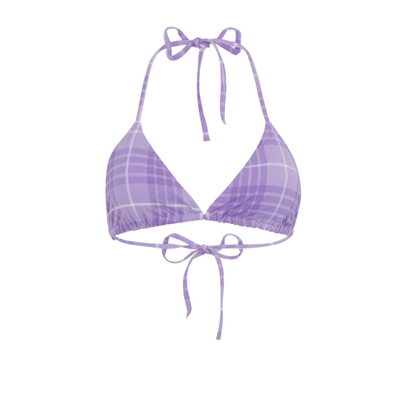 Haut de maillot de bain triangle à carreaux - lilas Haut de maillot de bain triangle à carreaux - lilas;