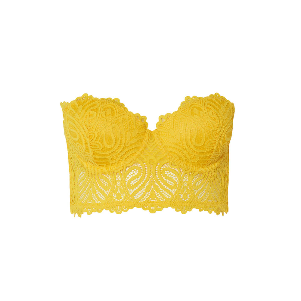 Soutien-gorge bustier push-up - jaune jaune.